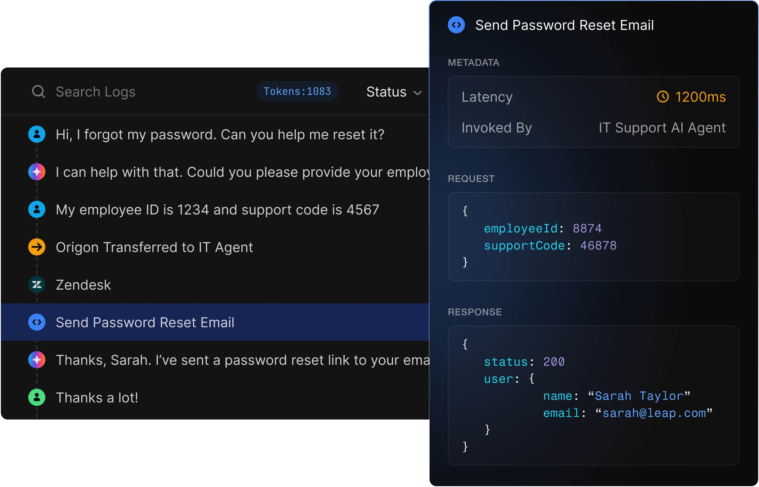 Agent activity logs and explorer for Origon AI